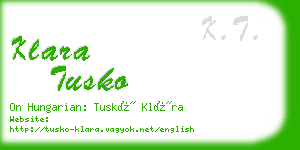 klara tusko business card